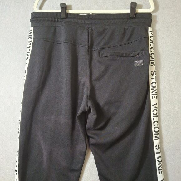 Volcom Stone Track Pants Men's XL Black White Warm Ups Sweat Joggers Drawstring - Picture 8 of 8